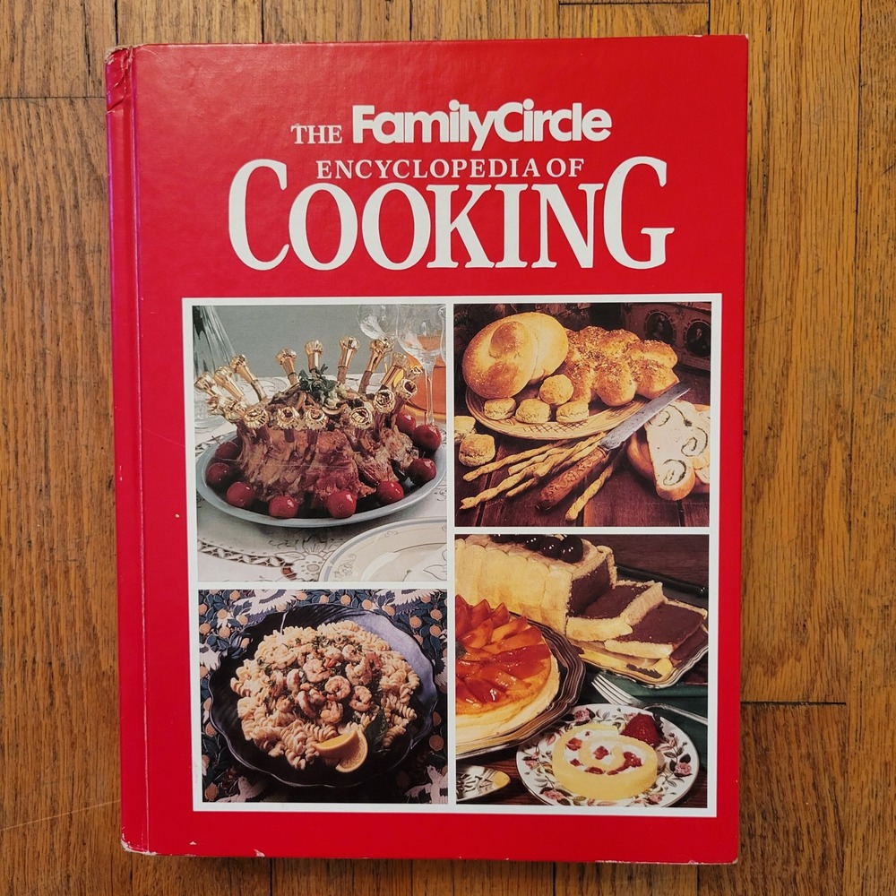 Family Circle Cookbook Red Hardcover 1990 Encyclopedia of Cooking Retro Gift